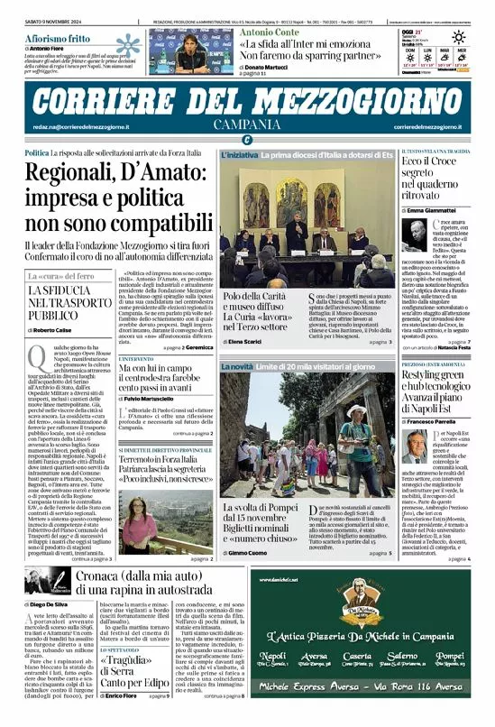 Prima-pagina-corriere del mezzogiorno-del-2024-11-09